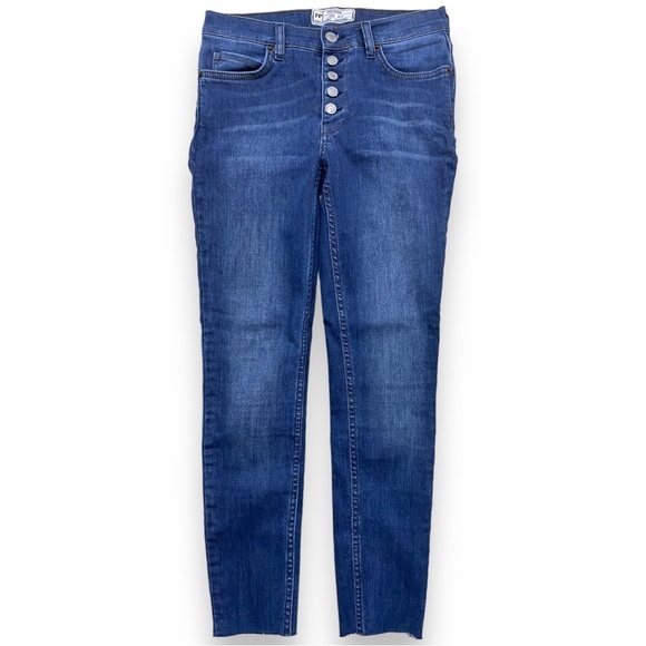 Free People Mid-Rise Dark Wash Cropped Skinny Jeans 27 NWOT - Picture 1 of 5